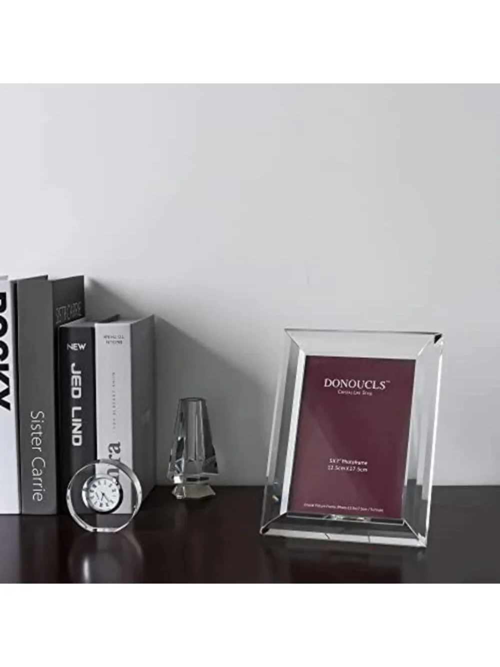 Elegant 5x7 Inch Crystal Picture Frame for Weddings & Home Decor, Gift-Ready